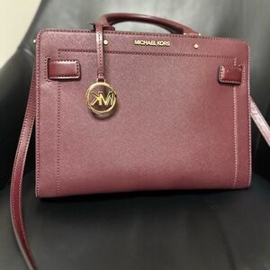 Michael Kors Rayne Satchel Bag in Burgundy Merlot